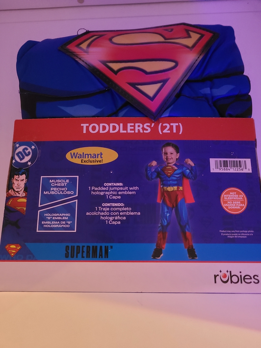 Rubie's 2T Superman Toddler Costume Padded Muscles Great For Halloween